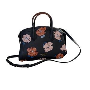 kate spade ♠️ Knott Dotty Floral Embossed Medium Zip-top Satchel bag purse Paris